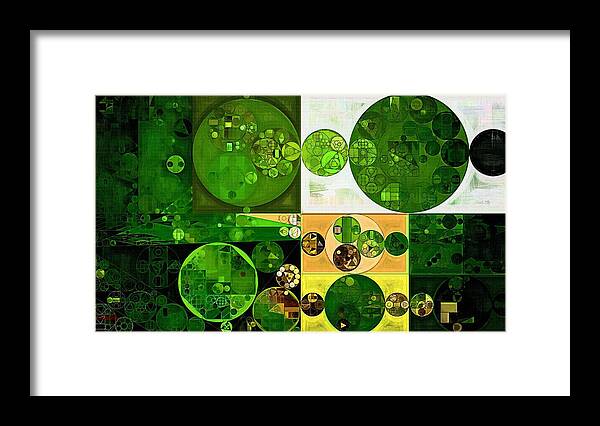 Interior Framed Print featuring the digital art Abstract painting - Phthalo green #2 by Vitaliy Gladkiy