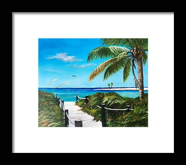 Beach Framed Print featuring the painting Access To The Beach #1 by Lloyd Dobson