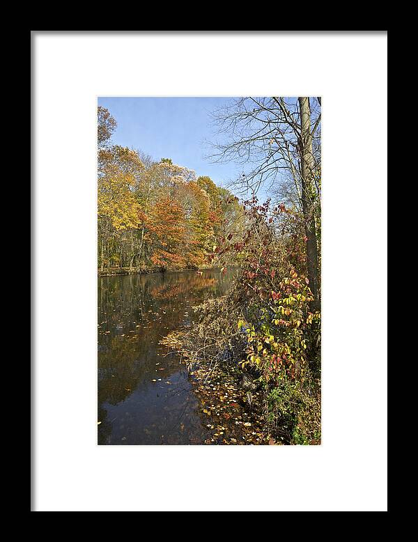 Autumn Framed Print featuring the photograph Autumn Colors on the Canal by David Letts