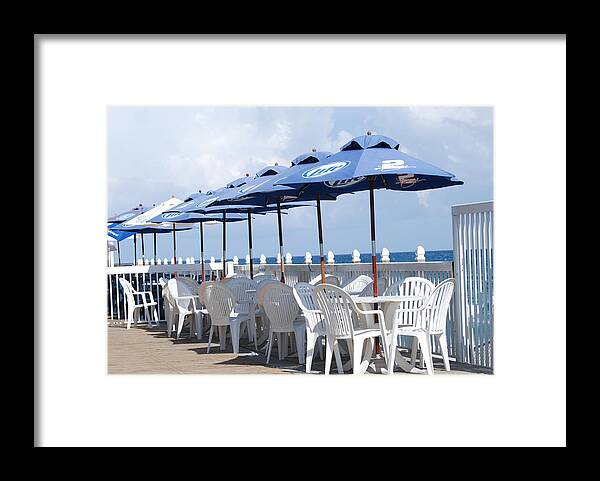 Chairs Framed Print featuring the photograph Beer Unbrellas #2 by Rob Hans