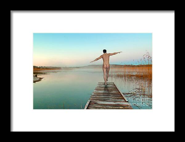 Male Nude Framed Print featuring the photograph Blue #2 by Mark Ashkenazi