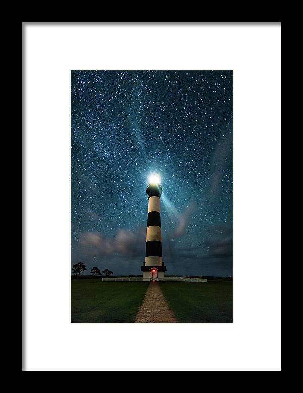 Bodie Framed Print featuring the photograph Bodie Lighthouse Under the Stars #2 by Nick Noble