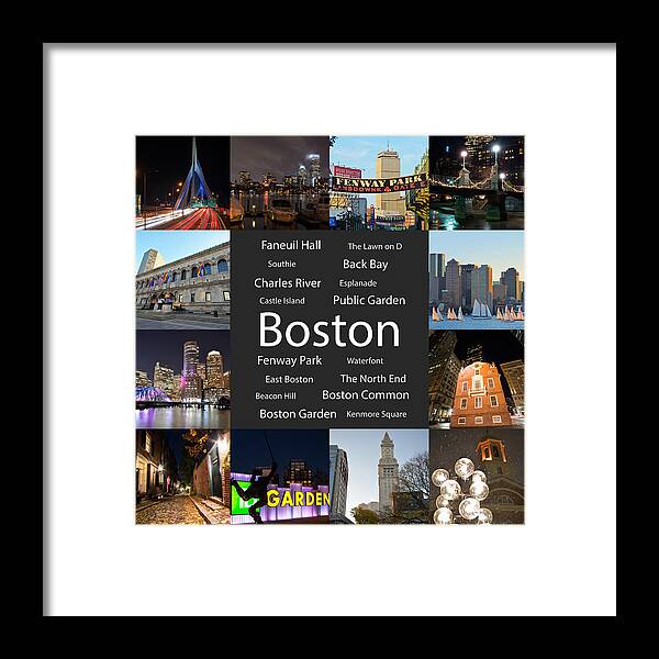 Boston Framed Print featuring the photograph Boston MA Collage #2 by Toby McGuire