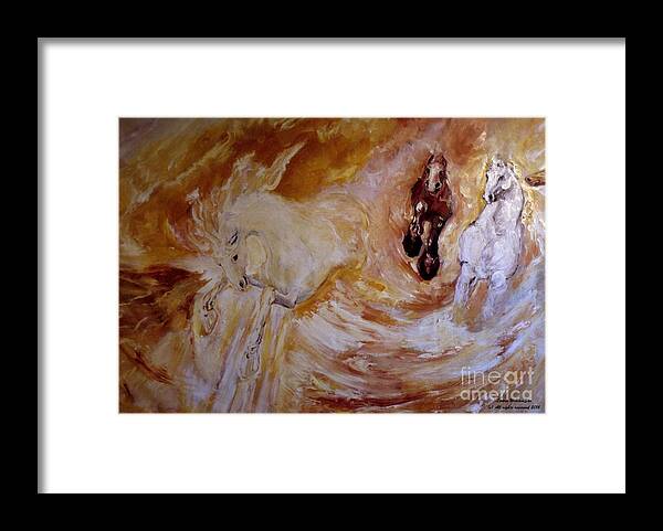 Animals Framed Print featuring the painting BRINGERS OF THE DAWN Section of Mural #2 by Laara WilliamSen