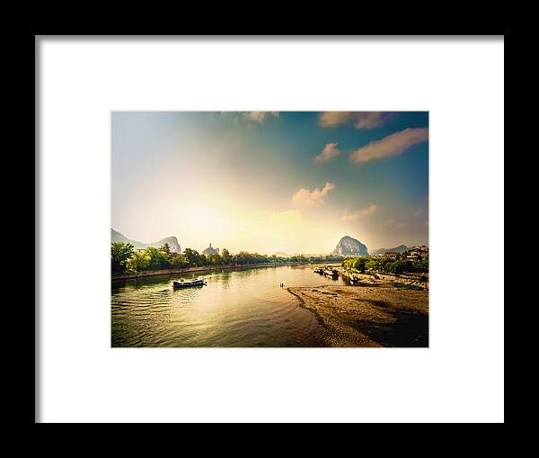 China Framed Print featuring the photograph China Guilin landscape scenery photography-4 by Artto Pan