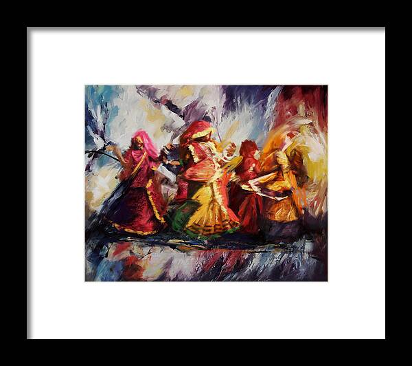 Zakir Framed Print featuring the painting Classical Dance Art 16 #2 by Maryam Mughal