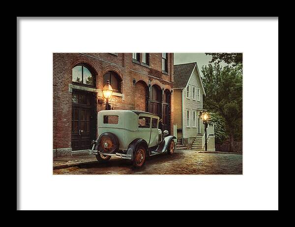 Cars Framed Print featuring the photograph Cobblestone Streets #2 by Robin-Lee Vieira