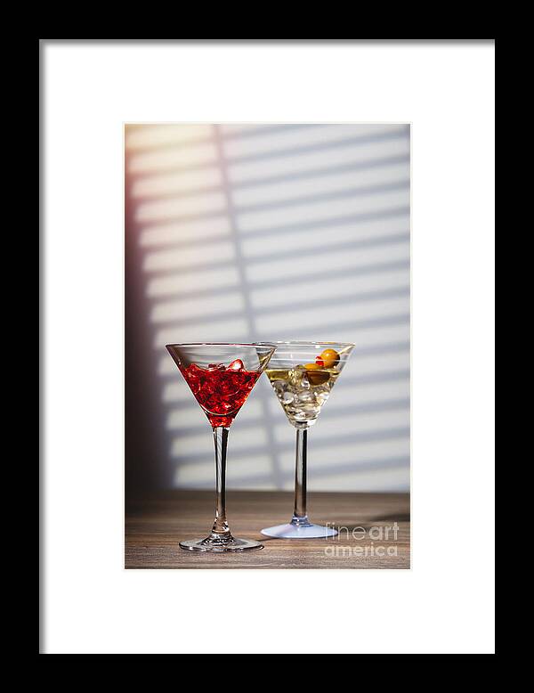 Cocktail Framed Print featuring the photograph Cocktails At The Bar #2 by Amanda Elwell