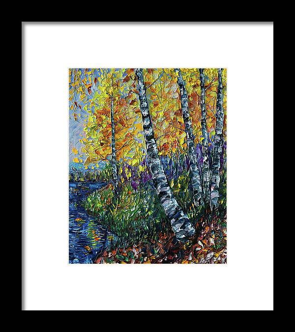  Rich Framed Print featuring the painting Colorado Landscape by Lena Owens - OLena Art Vibrant Palette Knife and Graphic Design