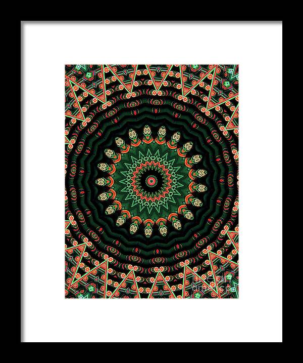 Abstract Framed Print featuring the digital art Colorful Kaleidoscope incorporating aspects of Asian Architectur #2 by Amy Cicconi