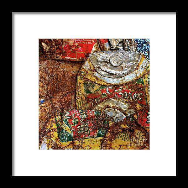 Alone Framed Print featuring the photograph Crushed beer cans. #2 by Bernard Jaubert