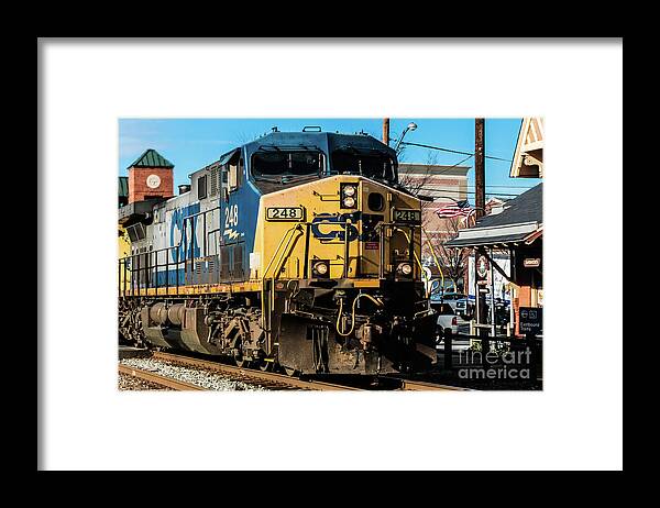 Gaithersburg Framed Print featuring the photograph CSX Engine Gaithersburg Maryland by Thomas Marchessault