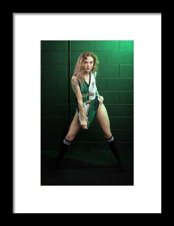 Implied Nude Framed Print featuring the photograph Danni--slytherin #2 by La Bella Vita Boudoir