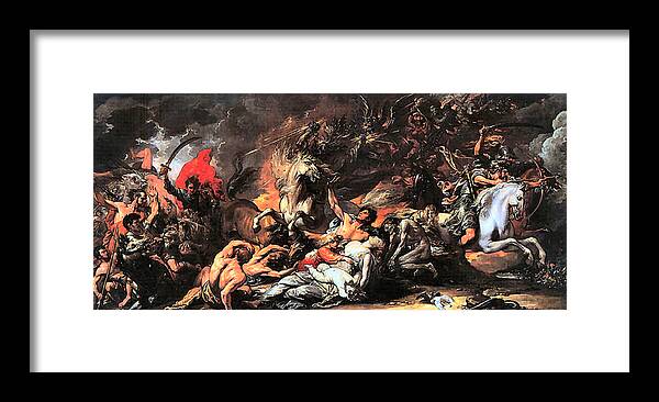 Benjamin West Framed Print featuring the painting Death On A Pale Horse #2 by Benjamin West
