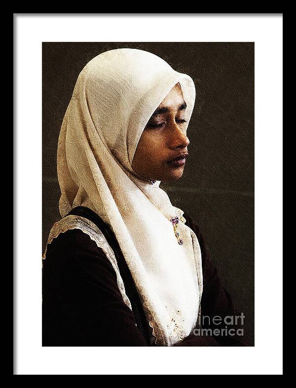 Hijab Framed Print featuring the photograph Deep in thought #2 by Sheila Smart Fine Art Photography