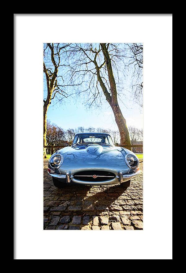 Avenue Drivers Club Queens Sq. Framed Print featuring the photograph E type Jaguar #2 by Colin Rayner