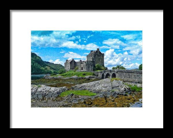 Landscape Framed Print featuring the painting Eilean Donan Castle - -SCT665556 by Dean Wittle