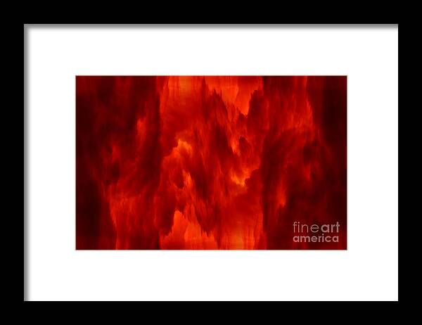 Fiery Framed Print featuring the digital art Fiery Clouds #2 by Michal Boubin