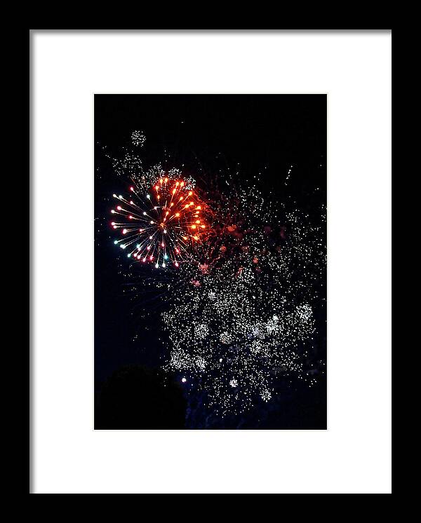 Night Framed Print featuring the photograph Fireworks3 by Doolittle Photography and Art