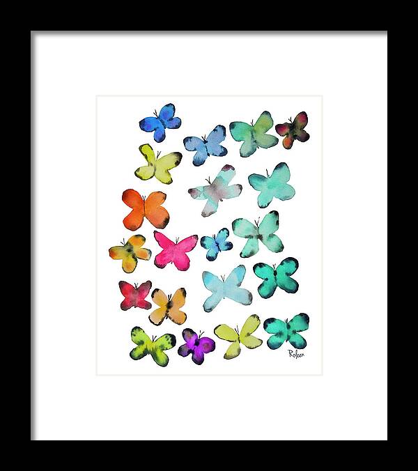 Watercolor Butterflies Framed Print featuring the painting For A Friend #2 by Roleen Senic