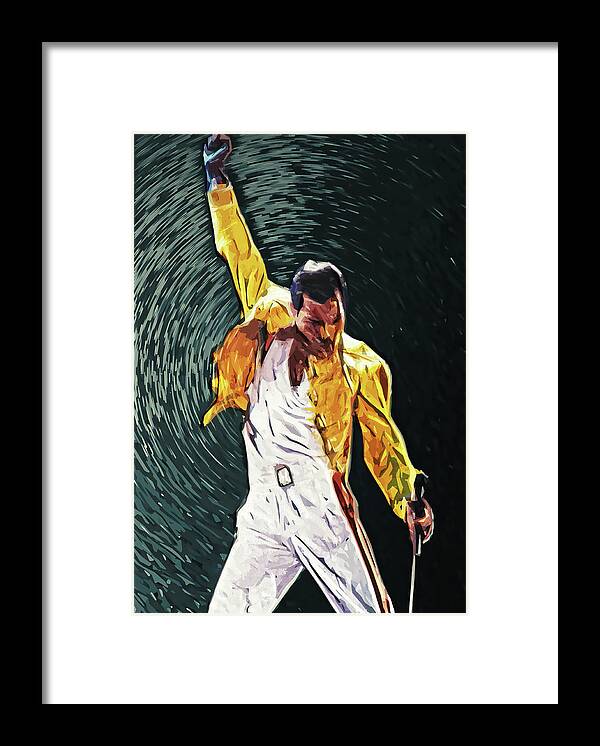 Queen Framed Print featuring the digital art Freddie Mercury by Zapista OU