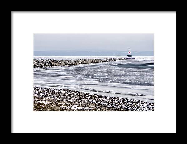 Season Framed Print featuring the photograph Frozen Winter Scenes On Great Lakes #2 by Alex Grichenko