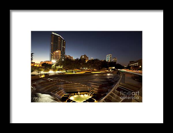 Nighttime Framed Print featuring the photograph Ft Worth Water Gardens #2 by Anthony Totah