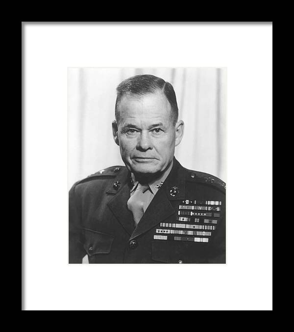 Chesty Puller Framed Print featuring the painting General Lewis Chesty Puller by War Is Hell Store