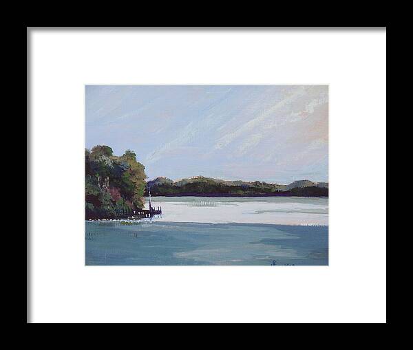 Landscape Framed Print featuring the painting Gibralter Morn #2 by Judy Fischer Walton