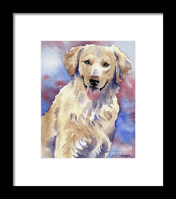 Golden Framed Print featuring the painting Golden Retriever #1 by David Rogers