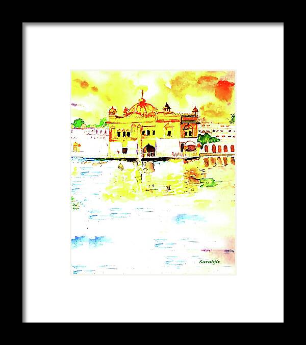 Sikh Art Framed Print featuring the painting Golden Temple #3 by Sarabjit Singh