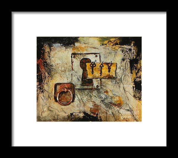 Abstract Expressionism Framed Print featuring the painting Grab the Brass Ring by Donna Frost
