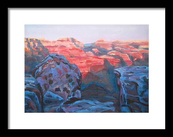 Grand Canyon Framed Print featuring the painting Grand Canyon Sunset #1 by Celeste Drewien