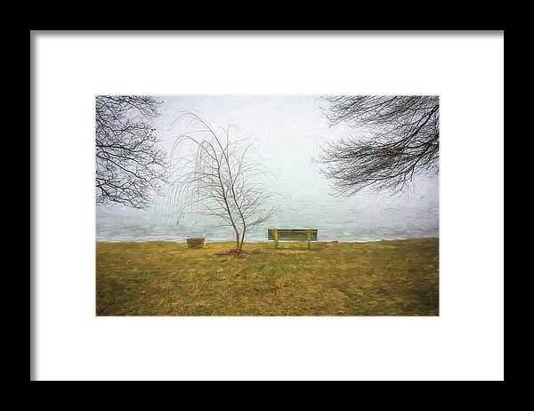Green Pond Framed Print featuring the photograph Green Pond New Jersey Winter c407 by Rich Franco