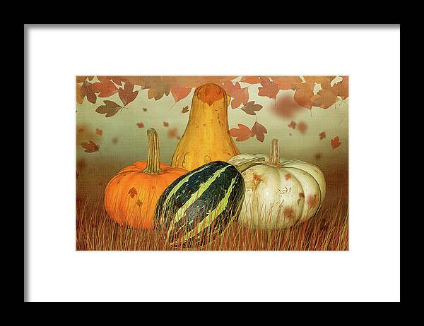Pumpkins Framed Print featuring the photograph Harvest Time by Cathy Kovarik