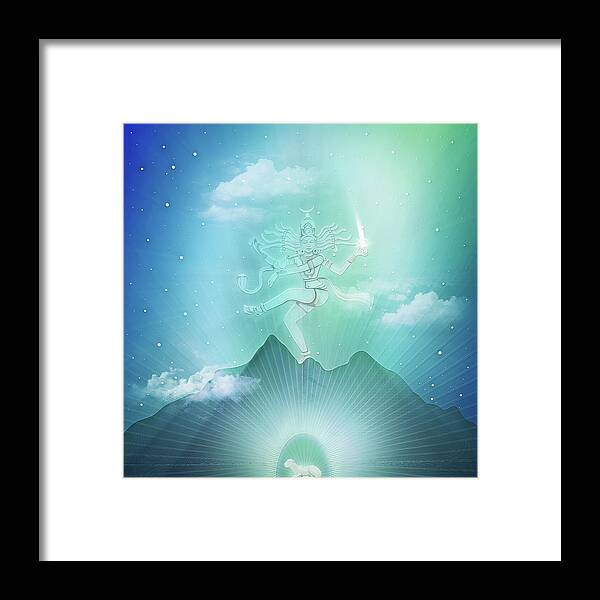 Symbolic Digital Art Framed Print featuring the digital art High up on the mountains #2 by Harald Dastis