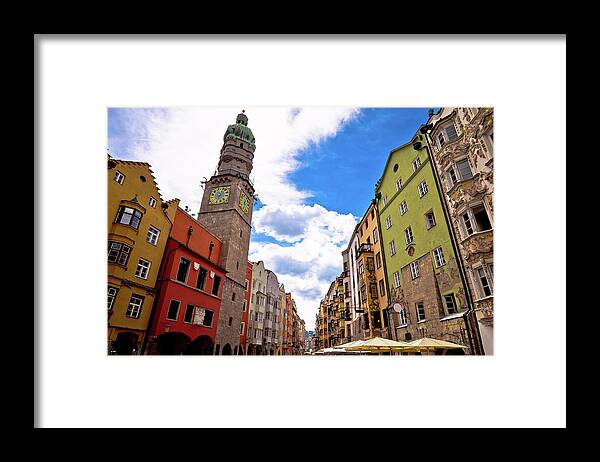 Innsbruck Framed Print featuring the photograph Historic street of Innsbruck view #2 by Brch Photography