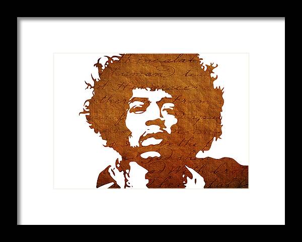 Famous Framed Print featuring the digital art Jimi Hendrix #2 by Chris Smith