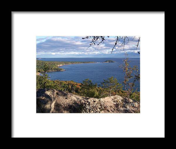 Photography Framed Print featuring the photograph Lake Superior Shoreline #1 by Phil Perkins