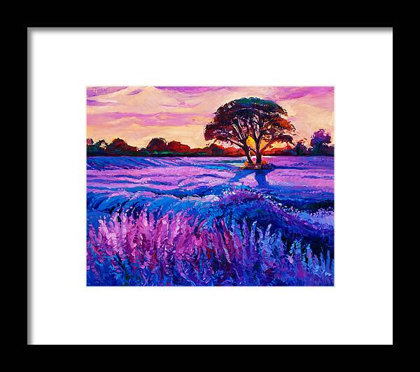 Modent Impressionism Framed Print featuring the painting Lavender #5 by Boyan Dimitrov