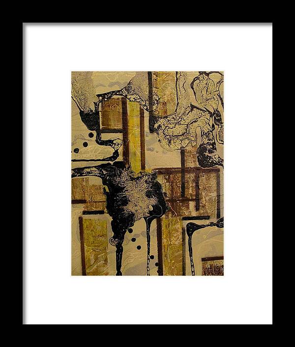 Abstract Framed Print featuring the painting 2 Level Painting by Evguenia Men