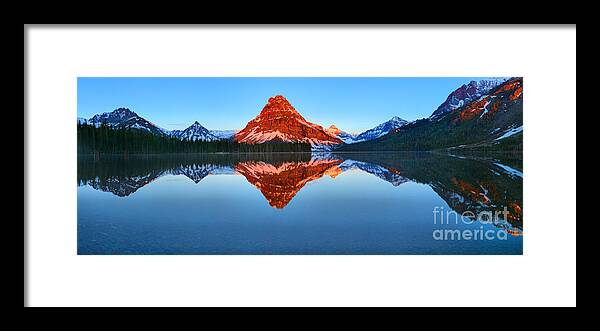 Two Medicine Framed Print featuring the photograph 2 Medicne Morning Glow Spectacular by Adam Jewell