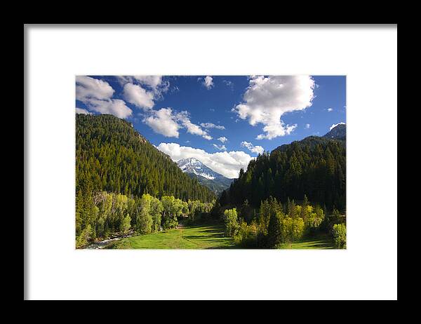 Panoramic Framed Print featuring the photograph Mountain Spring #2 by Mark Smith
