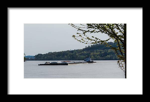 River Framed Print featuring the photograph Ohio River Barge by Holden The Moment