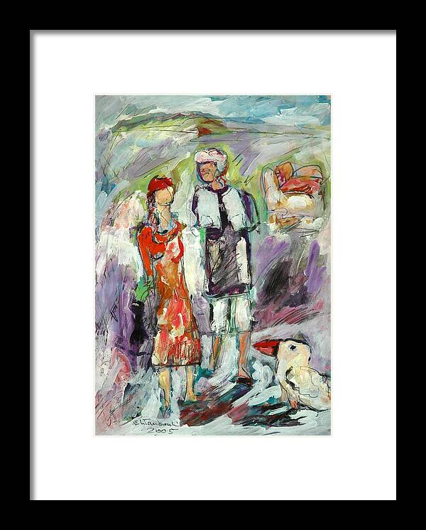 Siwa Family-bird-vaision Framed Print featuring the painting Painting #2 by Ibrahim El tanbouli