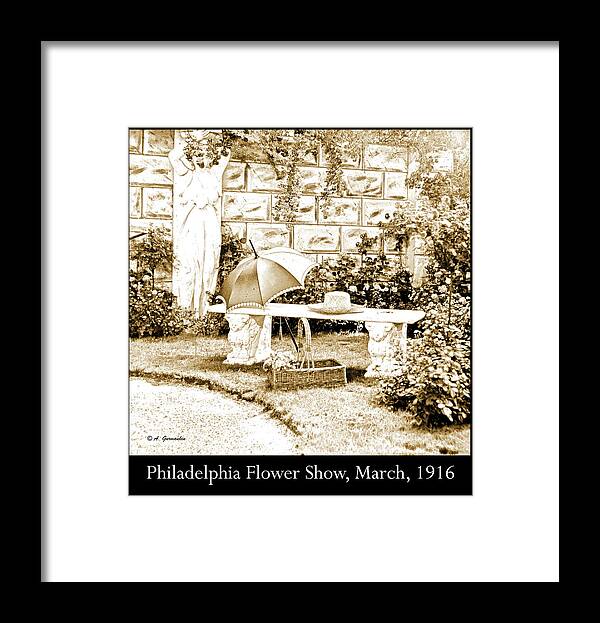 Philadelphia Flower Show Framed Print featuring the photograph Philadelphia Flower Show Display, 1916 by A Macarthur Gurmankin