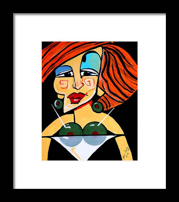Picasso By Nora Framed Print featuring the painting Big Boobs Picasso By Nora by Nora Shepley