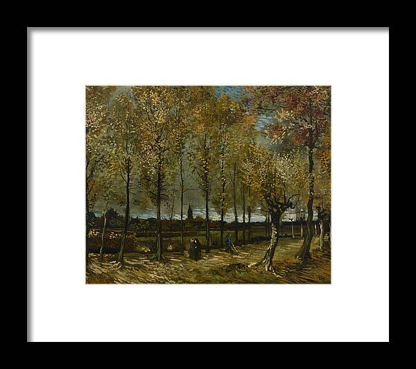 Vincent Van Gogh Framed Print featuring the painting Poplars Near Nuenen #1 by Vincent Van Gogh