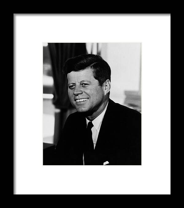 Jfk Framed Print featuring the photograph President Kennedy by War Is Hell Store