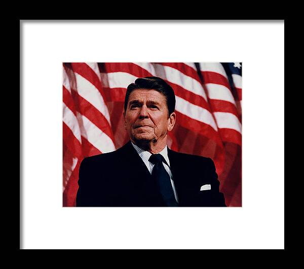 Ronald Reagan Framed Print featuring the photograph President Ronald Reagan #3 by War Is Hell Store